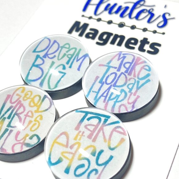 Set of 4 Handcrafted Glass Ombre' Motivation - Refrigerator Kitchen Whiteboard - Picture 3 of 3